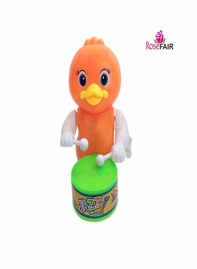 ROSEFAIR لعبة طبل لطيفة تعمل بالمفتاح من روزفير للأطفال الصغار، تتضمن عزف الطبول والرقص، هدية مثالية لأعياد ميلادهم (عبوة من قطعتين) (MELON-ORANGE-P16) - Image 3
